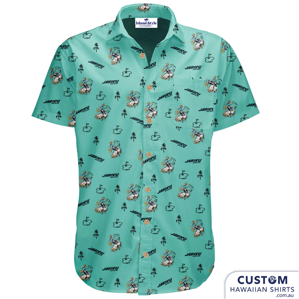 green hawaiian shirt with golf pics on it custom