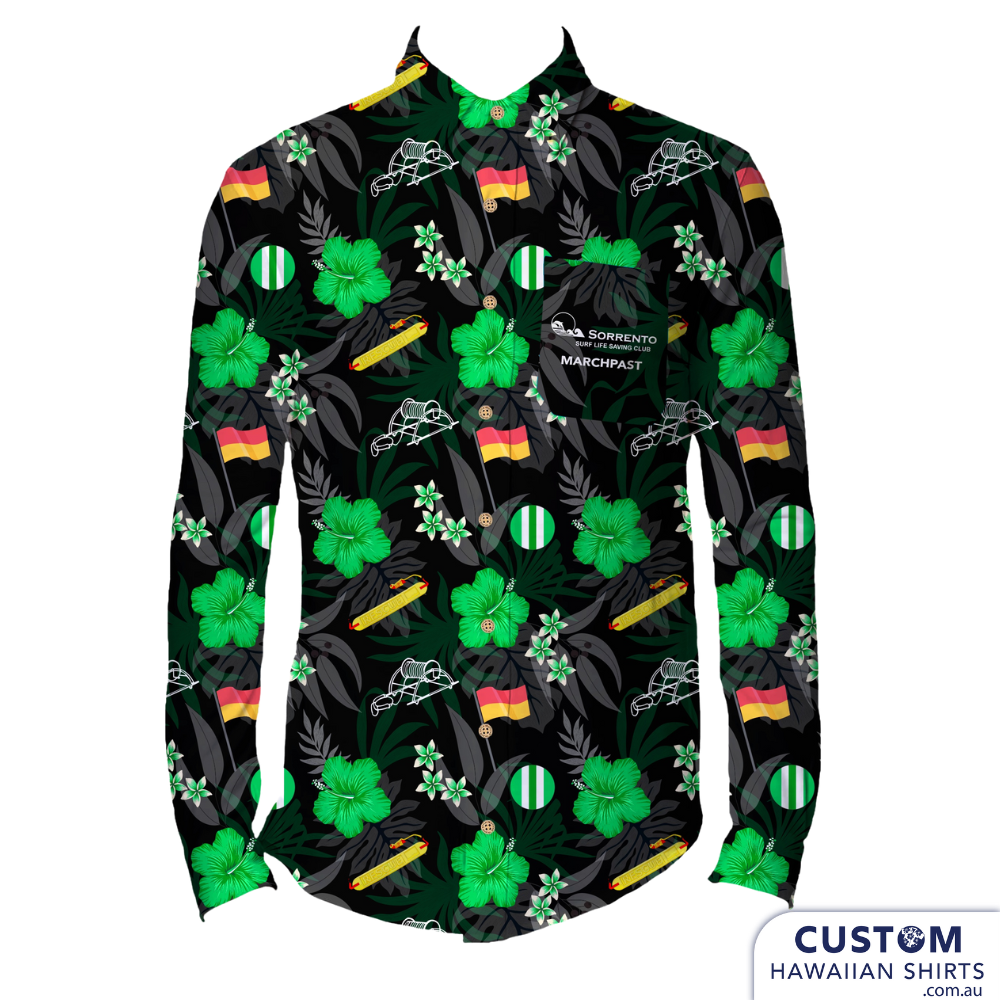 Black shirt with green flowers - custom slsc print