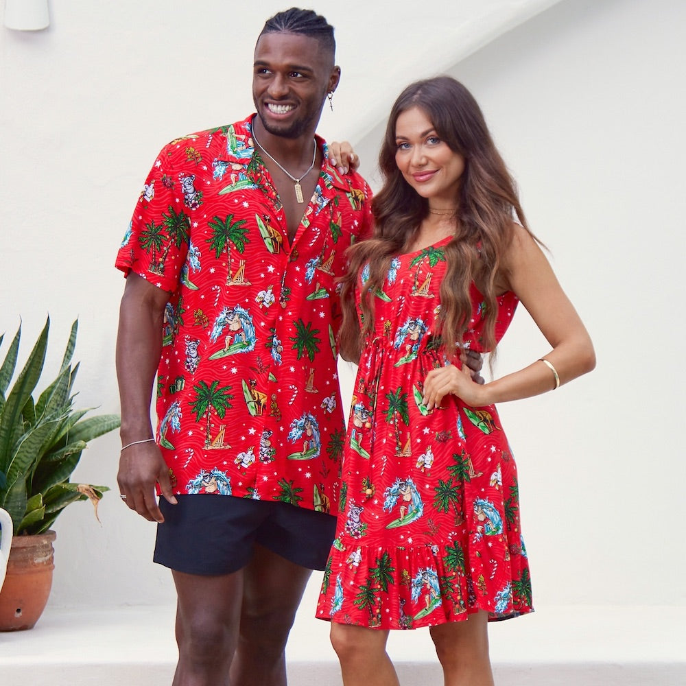 Aussie Christmas Red - Mens Shirt & Womens Dress