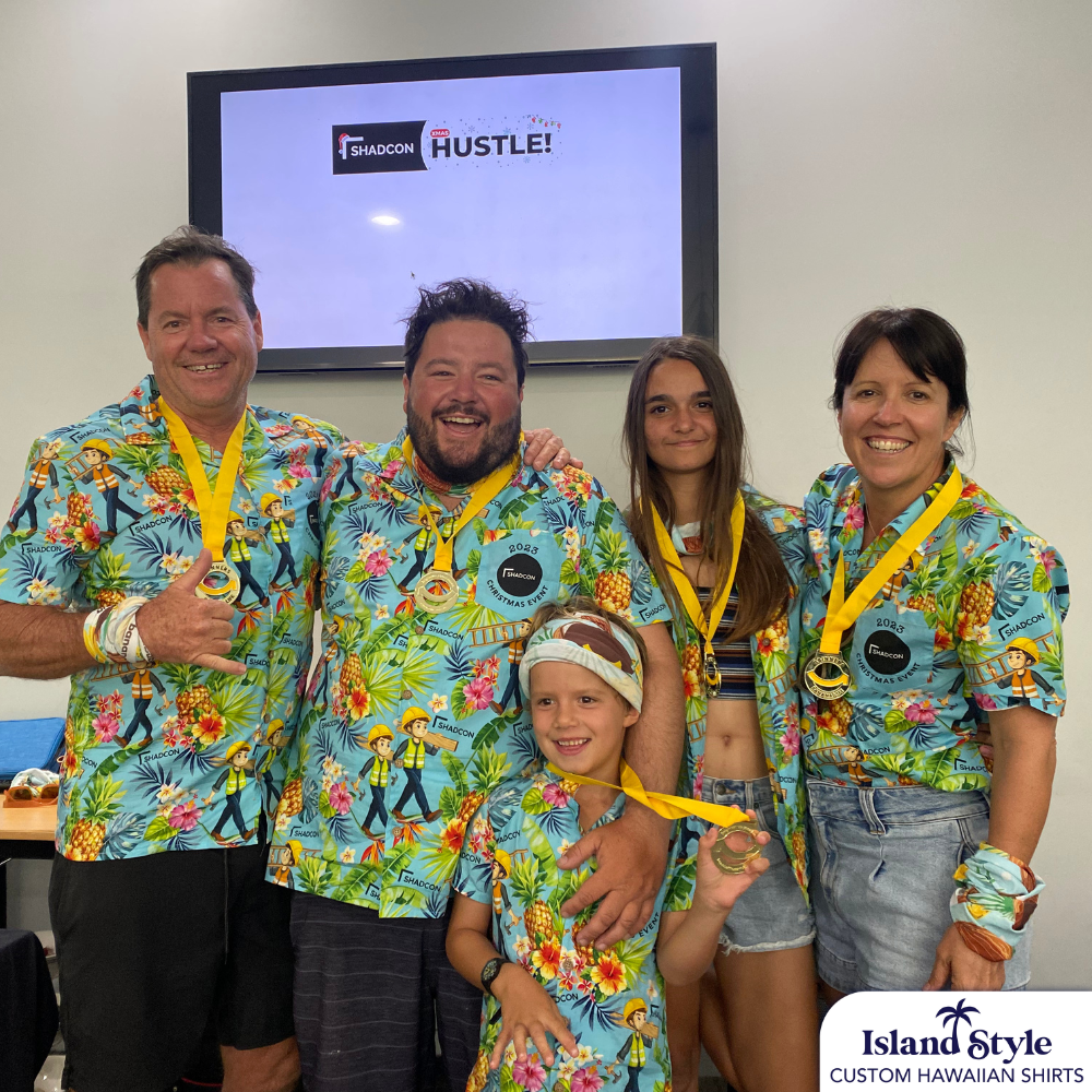 Shadcon Projects at Mooloolaba wanted some funky custom Christmas shirts again this year for their staff