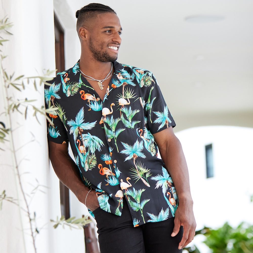 Lucky Brand Tropical Hawaiian Linen Blend Short Sleeve Button Up Shirt  Men's XL