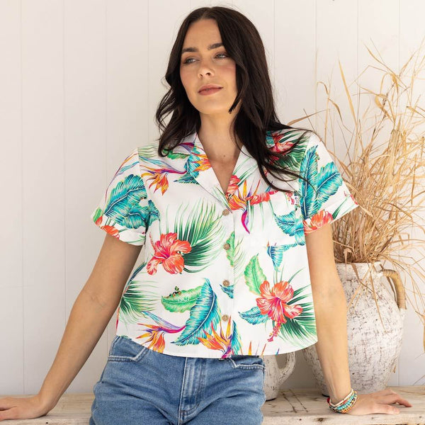 Womens Hawaiian Crop Shirts